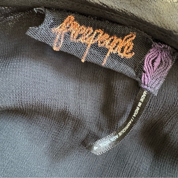 Free People beaded black wrap mini dress size 4 - Picture 9 of 10